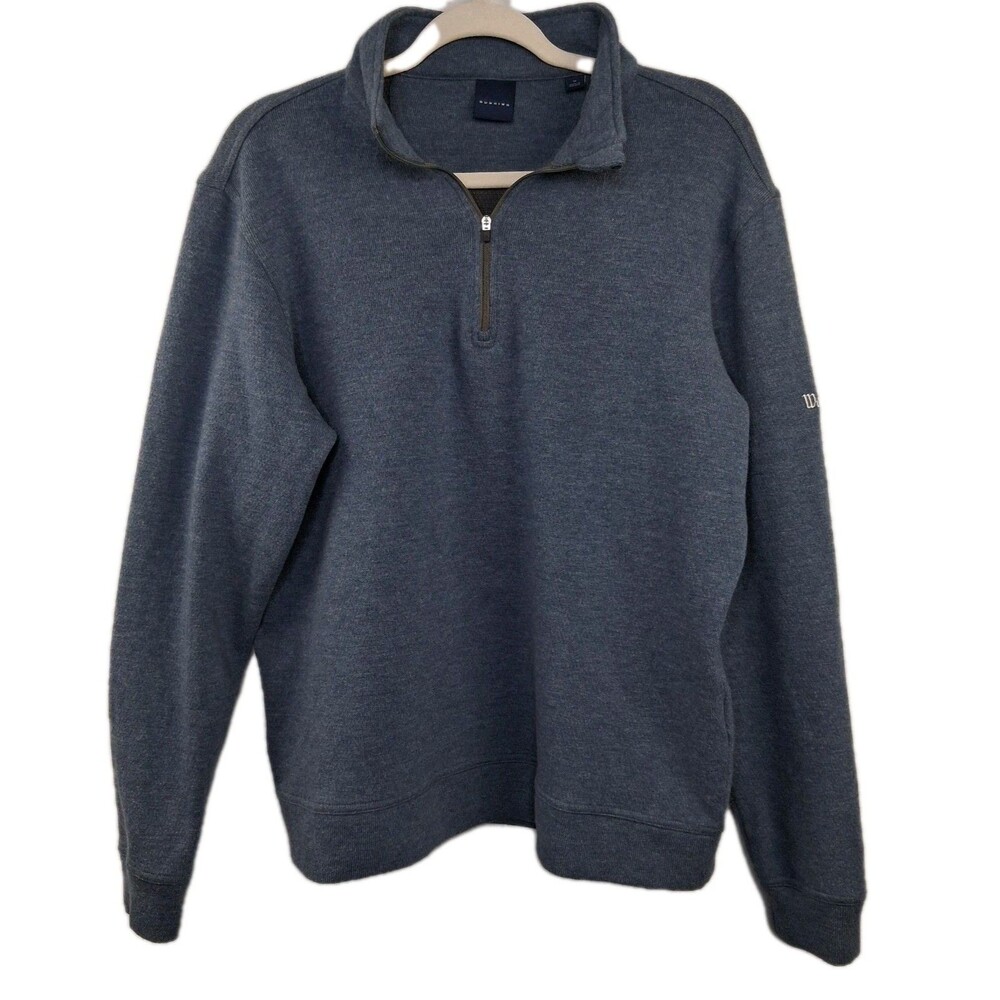 Dunning Golf Wool Blend Quarter Zip Sweater Sweatshirt Mens Mock Neck Size M